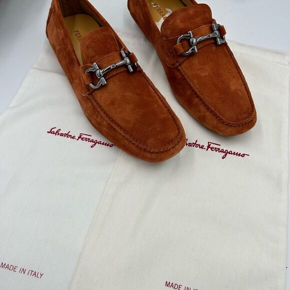 Men’s Salvatore Ferragamo suede driver loafers size 9E made in Italy main image 4